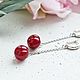 Серьги с вишней из стекла. Серьги классические. Sunberry-accessories. Интернет-магазин Ярмарка Мастеров.  Фото №2