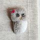 Owl brooches made of wool. Brooches. handmade toys by Mari (handmademari). Online shopping on My Livemaster.  Фото №2