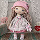Little doll Tanya. Interior doll with grey eyes in gray and pink dress. Dolls. CountryKids - doll with a soul. Online shopping on My Livemaster.  Фото №2