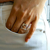 Украшения handmade. Livemaster - original item Open heart ring with a crumpled texture, silver (K11). Handmade.