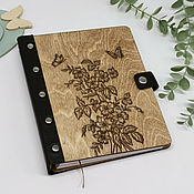 Канцелярские товары handmade. Livemaster - original item Notebook made of wood and leather 