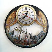 Для дома и интерьера handmade. Livemaster - original item Wall clock Moscow with Tsar bell, handmade, in a box.. Handmade.