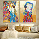 Mother Child, Family Klimt- Painting Set of 2 LARGE Love wall art, Pictures, St. Petersburg,  Фото №1