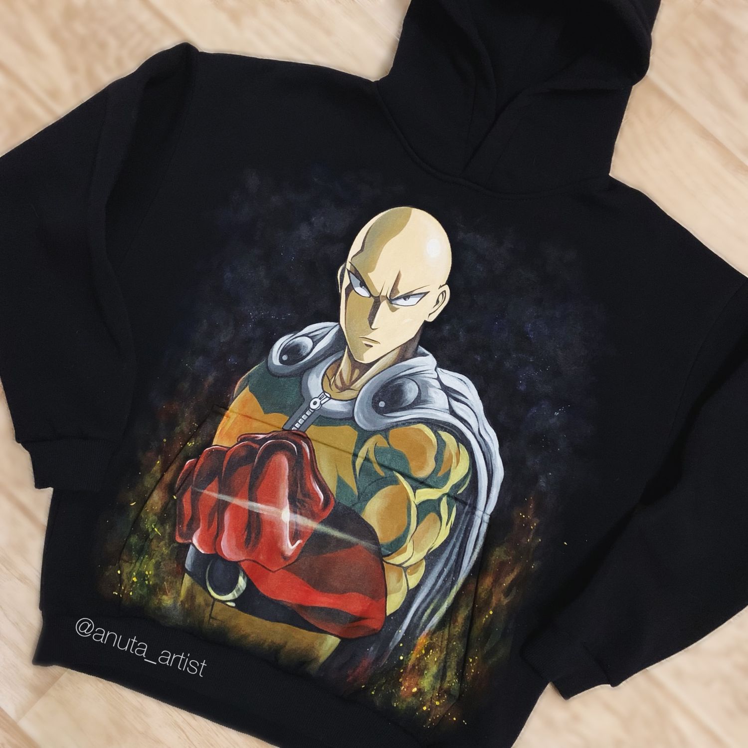 Роспись худи с аниме-персонажем “One Punch-Man” – заказать на ЯрмаркеМастеров – Q1CS6RU