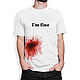 Cotton t-shirt ' I'm fine', T-shirts and undershirts for men, Moscow,  Фото №1