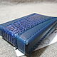 Blue cigarette case for thin cigarettes (Kent-nano, for example) with crocodile. Cigarette cases. Joshkin Kot. Ярмарка Мастеров.  Фото №6