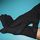Мужские перчатки.Черные вязаные перчатки, Перчатки, Оренбург,  Фото №1