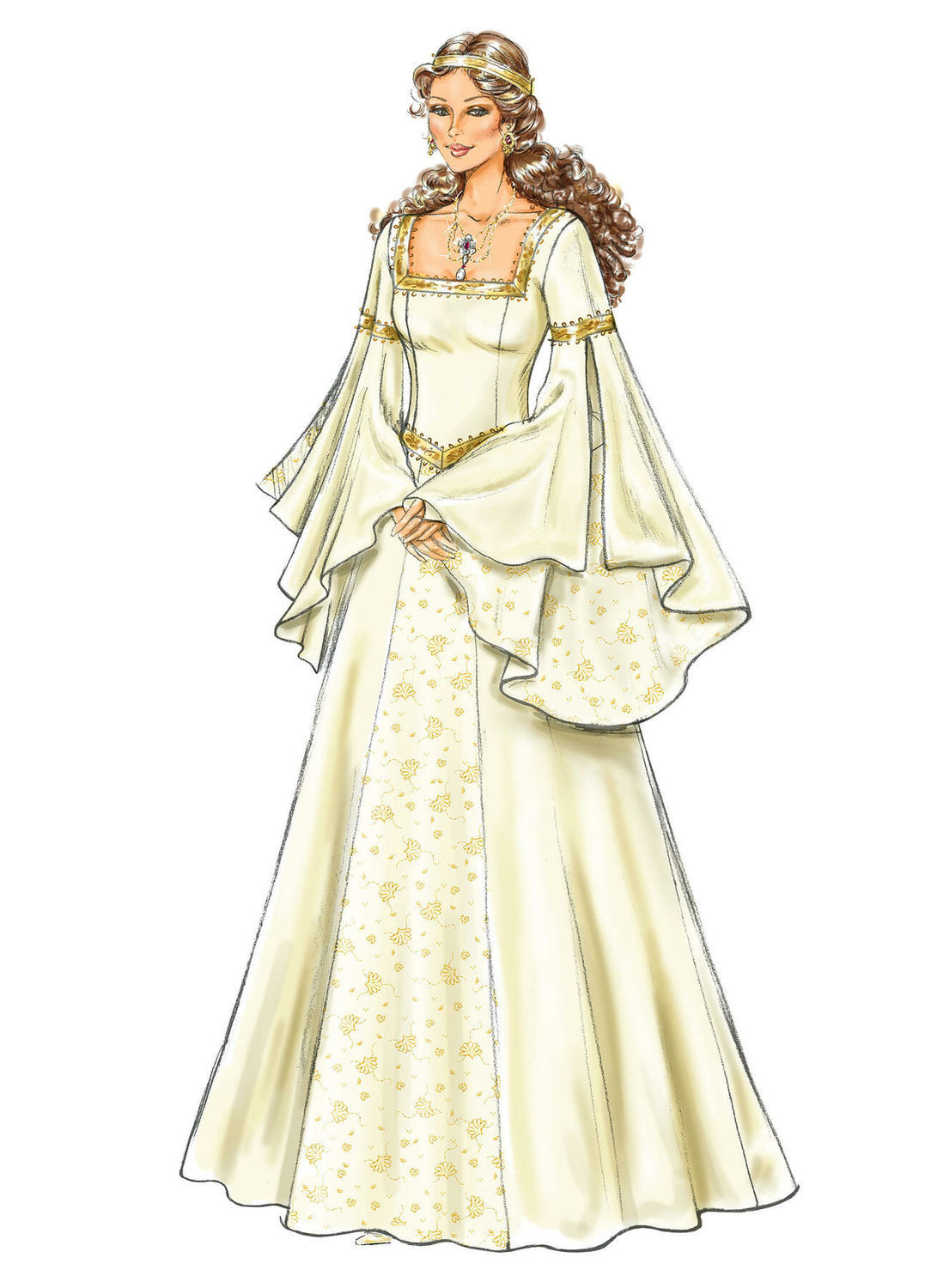 B4571 Выкройка Костюм Фантазийный Ренессанс Платье разм 38-44 в ...