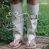 Обувь ручной работы handmade. Livemaster - original item Sandals-boots leather summer white. Handmade.