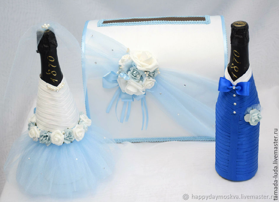 Одежда для шампанского. Жених и невеста в украинском стиле. Мастер-класс