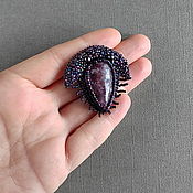 Украшения handmade. Livemaster - original item Purple Trilobite brooch, beaded Brooch, Beetle brooch. Handmade.
