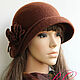 Шляпка женская  валяная Brown. Шляпы. Hats-Шелковое руно ГузелияРослякова. Ярмарка Мастеров.  Фото №5