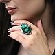 Order Lizard ring made of 925 sterling silver with natural malachite SP0103. Sunny Silver. Livemaster. . Rings Фото №3