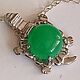 Pendant with natural Chrysoprase 'Turtle', Pendant, Moscow,  Фото №1