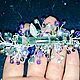 Заколка-автомат средняя сиреневая с кристаллами Swarovski. Заколки. Мастерская Анны Каретниковой (annakaretnikova). Ярмарка Мастеров.  Фото №4