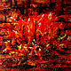 Abstract painting red fire colorful acrylic on paper Fireplace, Pictures, St. Petersburg,  Фото №1
