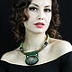 Necklace made of leather and ceramics 'Bona', Necklace, St. Petersburg,  Фото №1