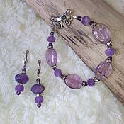 Украшения handmade. Livemaster - original item Bracelet and earrings with amethyst. Lavender.. Handmade.