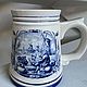 Beer mug 'Melnik', porcelain, Delft, Holland, Vintage plates, Arnhem,  Фото №1