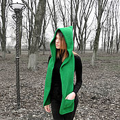 Аксессуары handmade. Livemaster - original item Green hooded scarf. Handmade.
