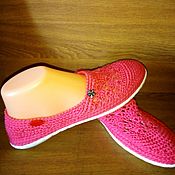 Обувь ручной работы handmade. Livemaster - original item Coral Slipons. Handmade.