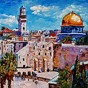 Картины и панно handmade. Livemaster - original item Golden domes of Jerusalem oil painting. Handmade.