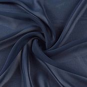 Атласный шарф с цветами Голубая Магнолия, натуральный шёлк