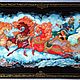 Russkaya Troyka.Panels of lacquer miniature. Pictures. V gostyah u skazki (skazka-kholui). Ярмарка Мастеров.  Фото №4