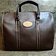 All IN CHOCOLATE leather bag-briefcase, 100% handmade, Valise, Krasnoyarsk,  Фото №1