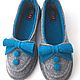 BERTA blue felt ballet flats, 100% wool. Slippers. felted-slippers (felted-slippers). Online shopping on My Livemaster.  Фото №2