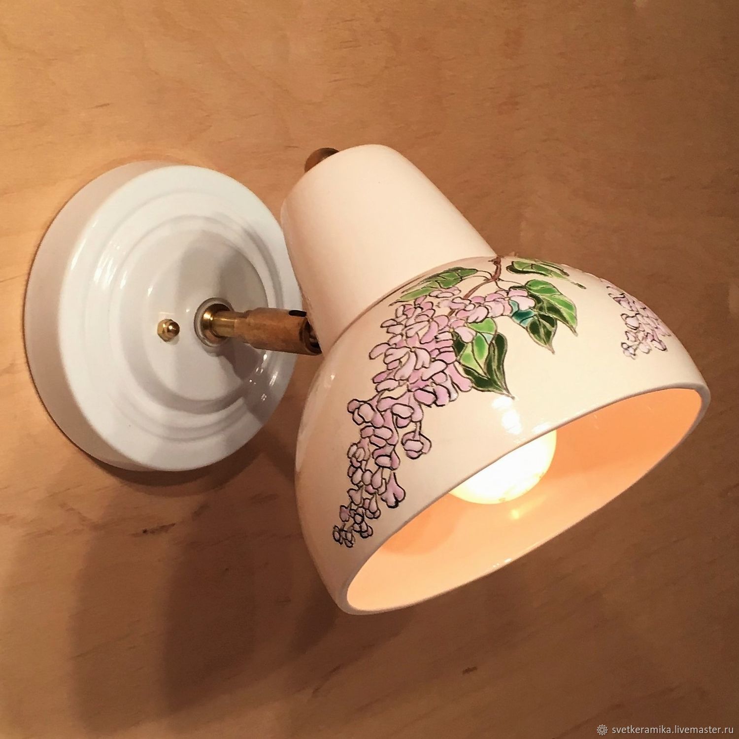 Ceramic lamp (sconce) painted, Sconce, Moscow,  Фото №1