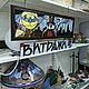 Витражное панно "Пингвин - Освальд Кобблпот против Бэтмена". Витражи. Андрей Дзюба (dzubaglass). Ярмарка Мастеров.  Фото №4