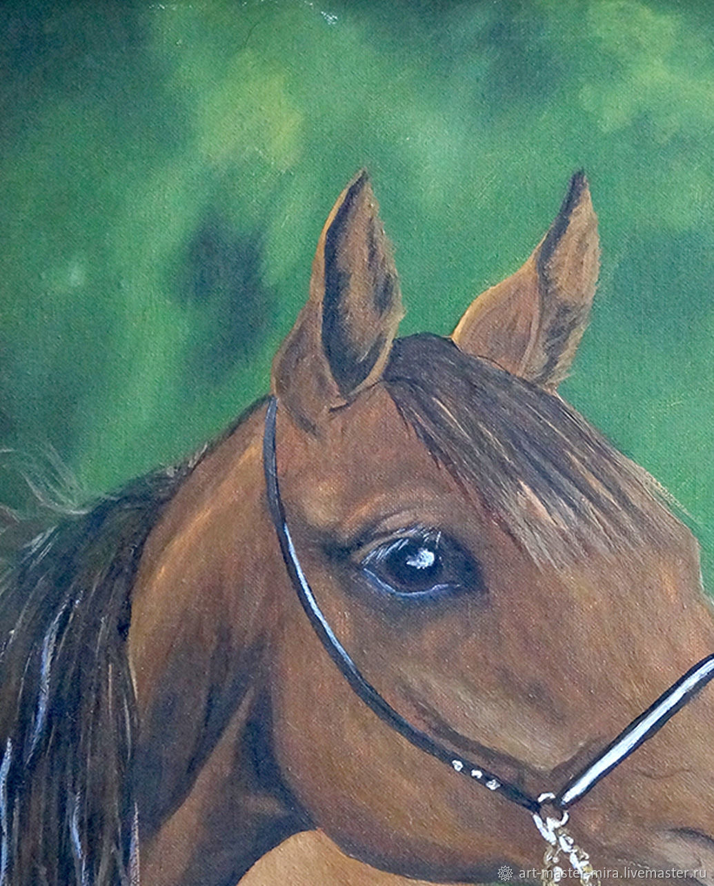 Портрет лошади маслом