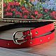 Leather Women's Red patent leather belt, Straps, St. Petersburg,  Фото №1