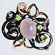925 sterling silver ring with natural morganite and chrysolites. Rings. Silverjewels. My Livemaster. Фото №5