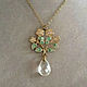 Vintage Enamel Flower Tree Faceted Teardrop Bead Pendant, Vintage pendants, St. Petersburg,  Фото №1
