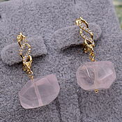 Украшения handmade. Livemaster - original item Delicate earrings natural rose quartz. Handmade.