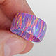 Wide ring made of synthetic opal 'Multi-Lavender', Rings, Vladimir,  Фото №1