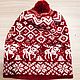 Winter men's Burgundy hat with elk 194. Caps. frusnork. Online shopping on My Livemaster.  Фото №2