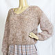 Вязаный свитер из кид мохера с вырезом. Свитеры. Knit by Heart - Вязаная одежда 富. Ярмарка Мастеров.  Фото №6