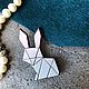 Заказать Брошь кролик геометрия. Clay rabbit. Украшения ручной работы. Ярмарка Мастеров. . Брошь-булавка Фото №3