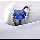 Заказать Кольцо с синим цейлонским сапфиром 3,08ct. и бриллиантами. Сертификат. C.G. Studio. Ярмарка Мастеров. . Кольца Фото №3