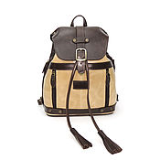 Сумки и аксессуары handmade. Livemaster - original item Backpacks: Bag Backpack Female Small Leather Brown Beige Essen. Handmade.