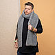 Order Grey scarf for men. SHAPAR - knitting clothes. Livemaster. . Scarves Фото №3