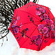 Umbrella with hand-painted Orchid and Bird. Umbrellas. UmbrellaFineArt. My Livemaster. Фото №6