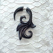 Украшения handmade. Livemaster - original item Single earring: earring made of Buffalo horn flora. Handmade.