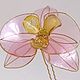 Заколка шпилька розовая орхидея |украшение для волос с розовым цветком, Шпилька, Нижнекамск,  Фото №1