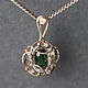 Кулон с крупным цаворитом 2,22 ct изумрудного цвета и сапфирами, Кулон, Уфа,  Фото №1
