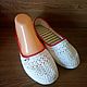 Knitted shoes... Ballet Flats White-Red. Ballet flats. TATIANA163. My Livemaster. Фото №4