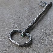 Chain with garnet, tie, thin necklace